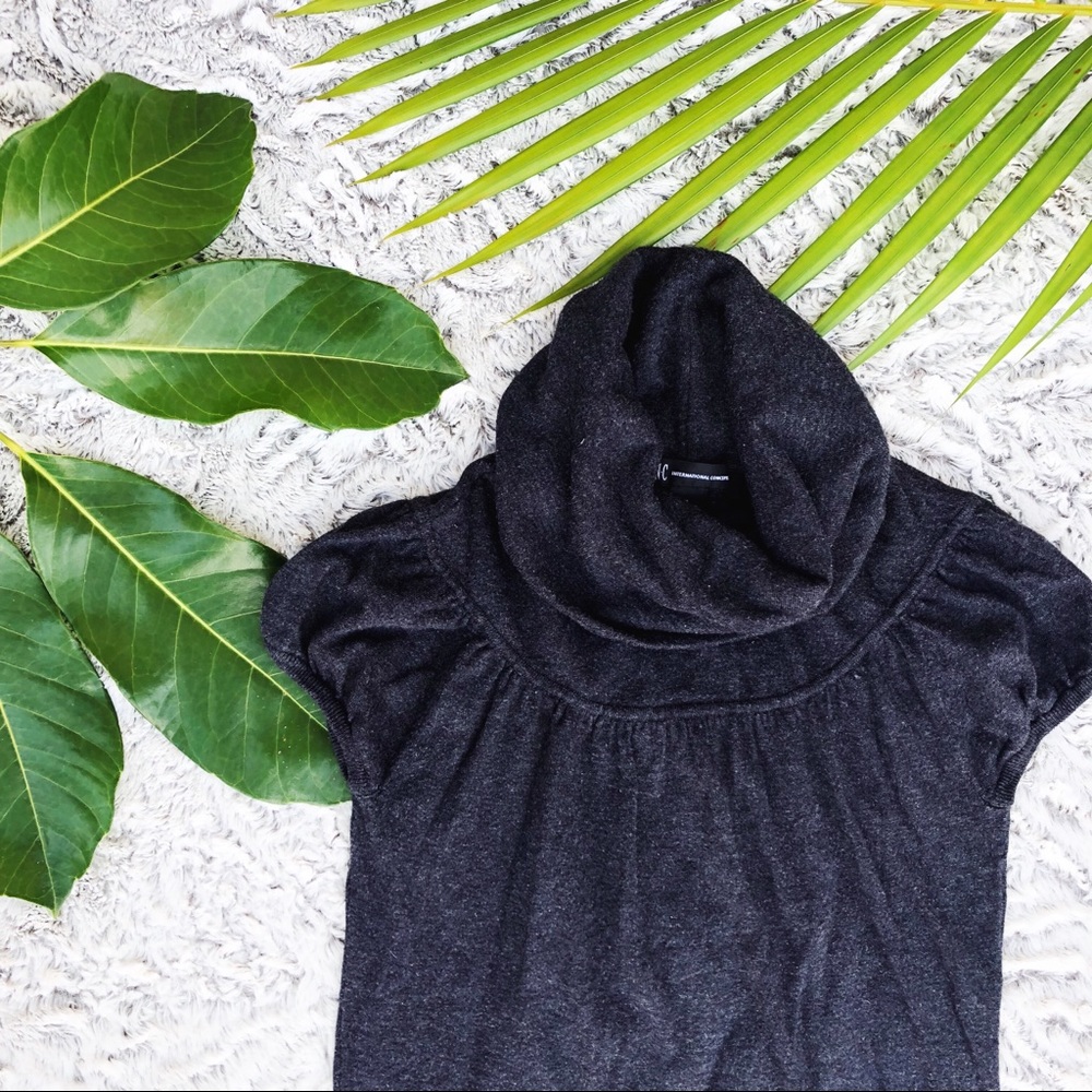 INC Cowl Neck Short Sleeved Sweater